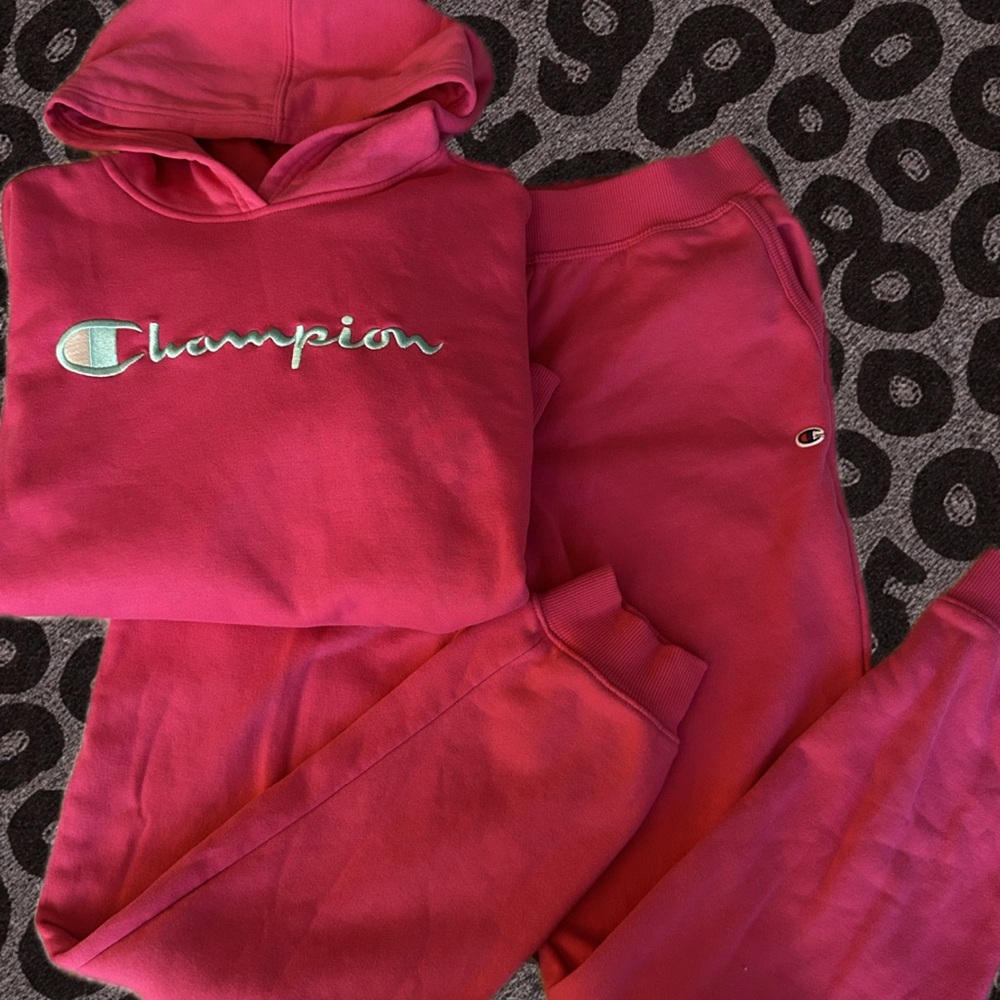 Champion Pink Hoodie and Sweatpants Set